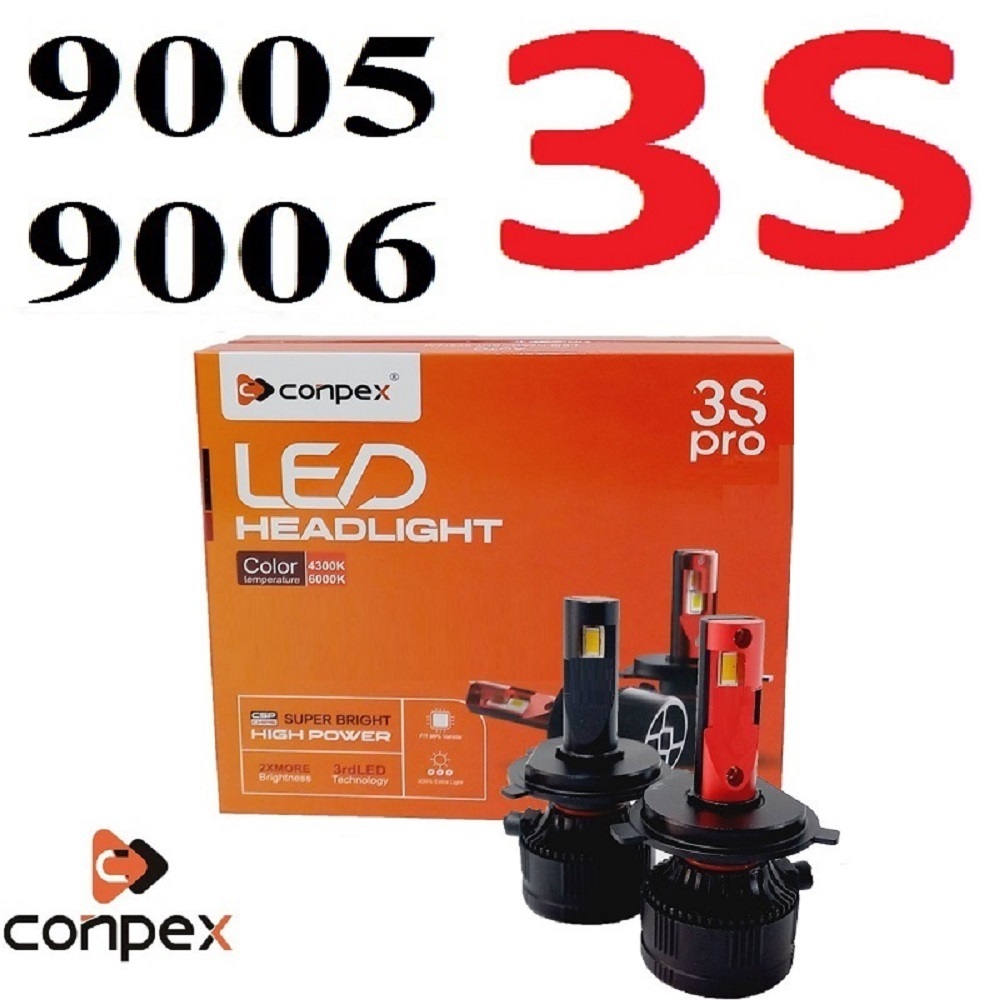 هدلایت کانپکس 3S پایه 9005 و 9006 رنگ زرد آفتابی