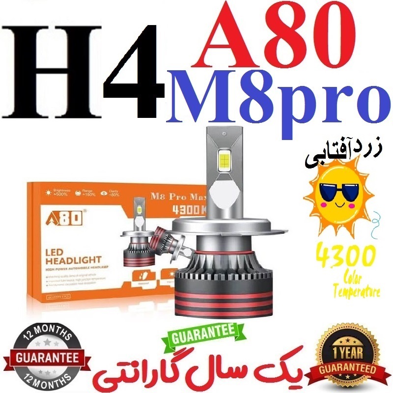 alt=هدلایت A80 مدل M8pro رنگ 4300 فابریک