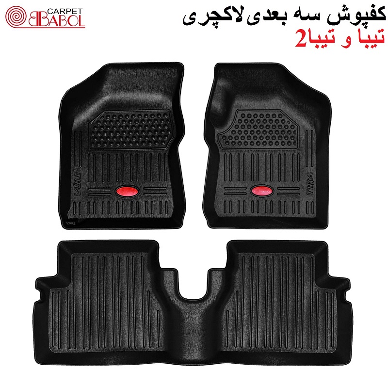 alt=کفپوش سه بعدی لاکچری تیبا مشکی